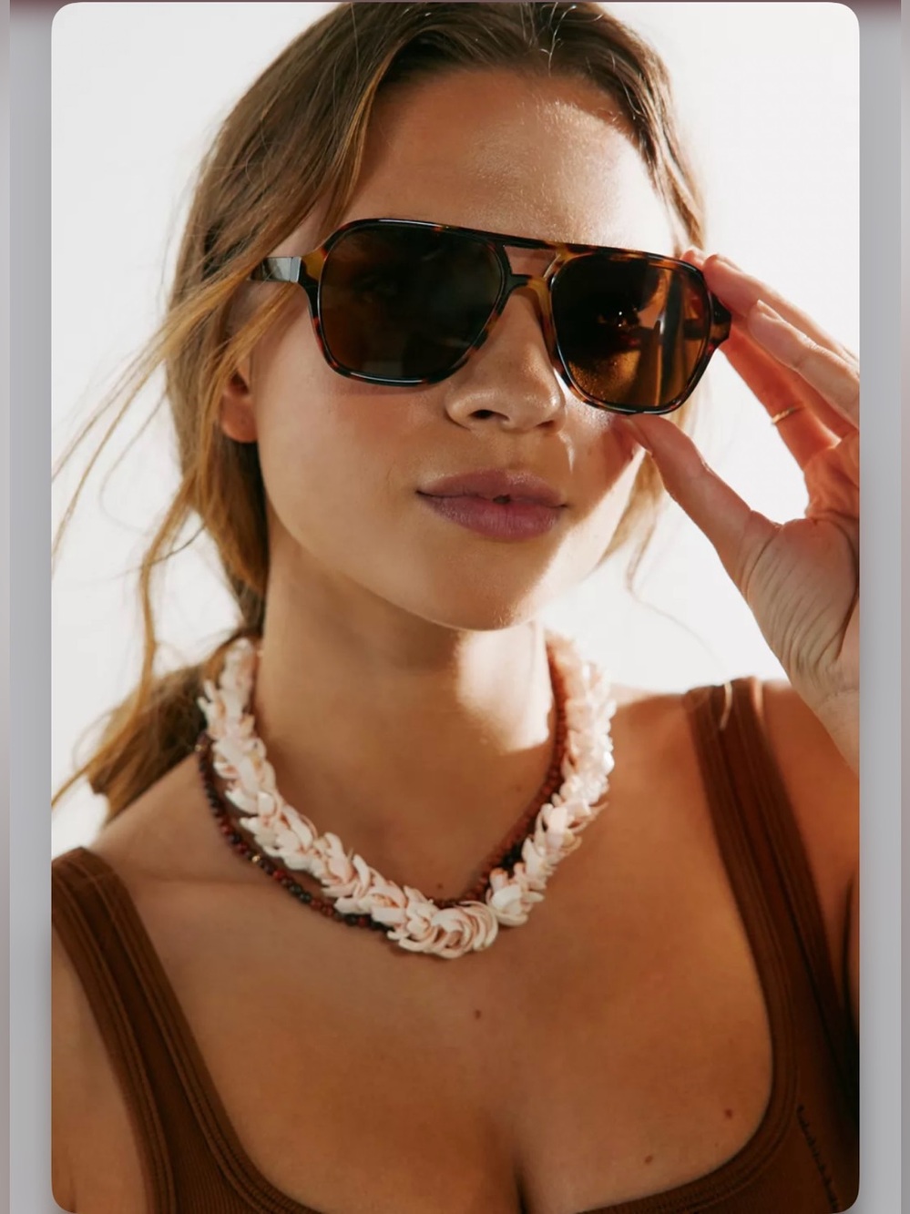 Urban Outfitters essential aviator Tortoiseshell Brown Sunglasses - Picture 3 of 16